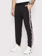 Spodnie sportowe męskie - Tommy Hilfiger Spodnie dresowe Track UM0UM01918 Czarny Regular Fit - miniaturka - grafika 1