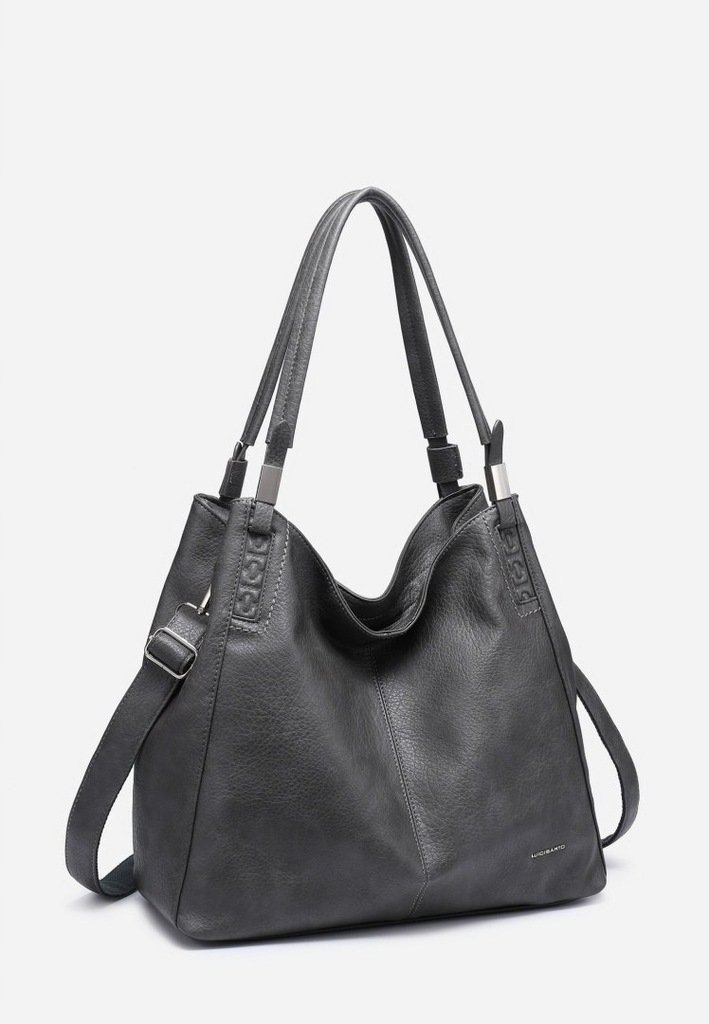 Pojemna Torebka Torba Damska Shopper LUIGISANTO Szara Format A4