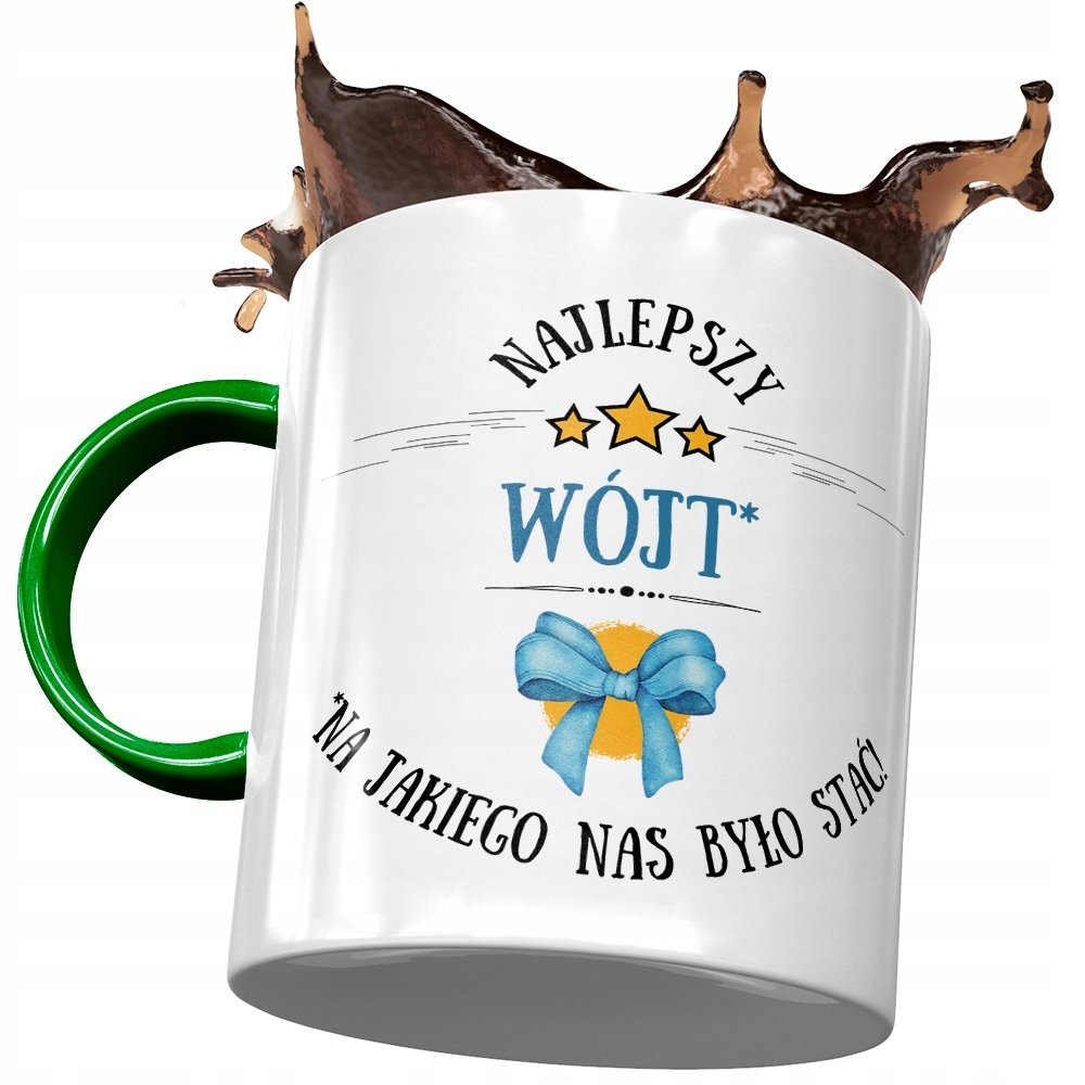 Kubek Zielony Dla Wójta Najlepszy Wójt Prezent z Nadrukiem ze Zdjęciem + Opakowanie na prezent (wzór 02)