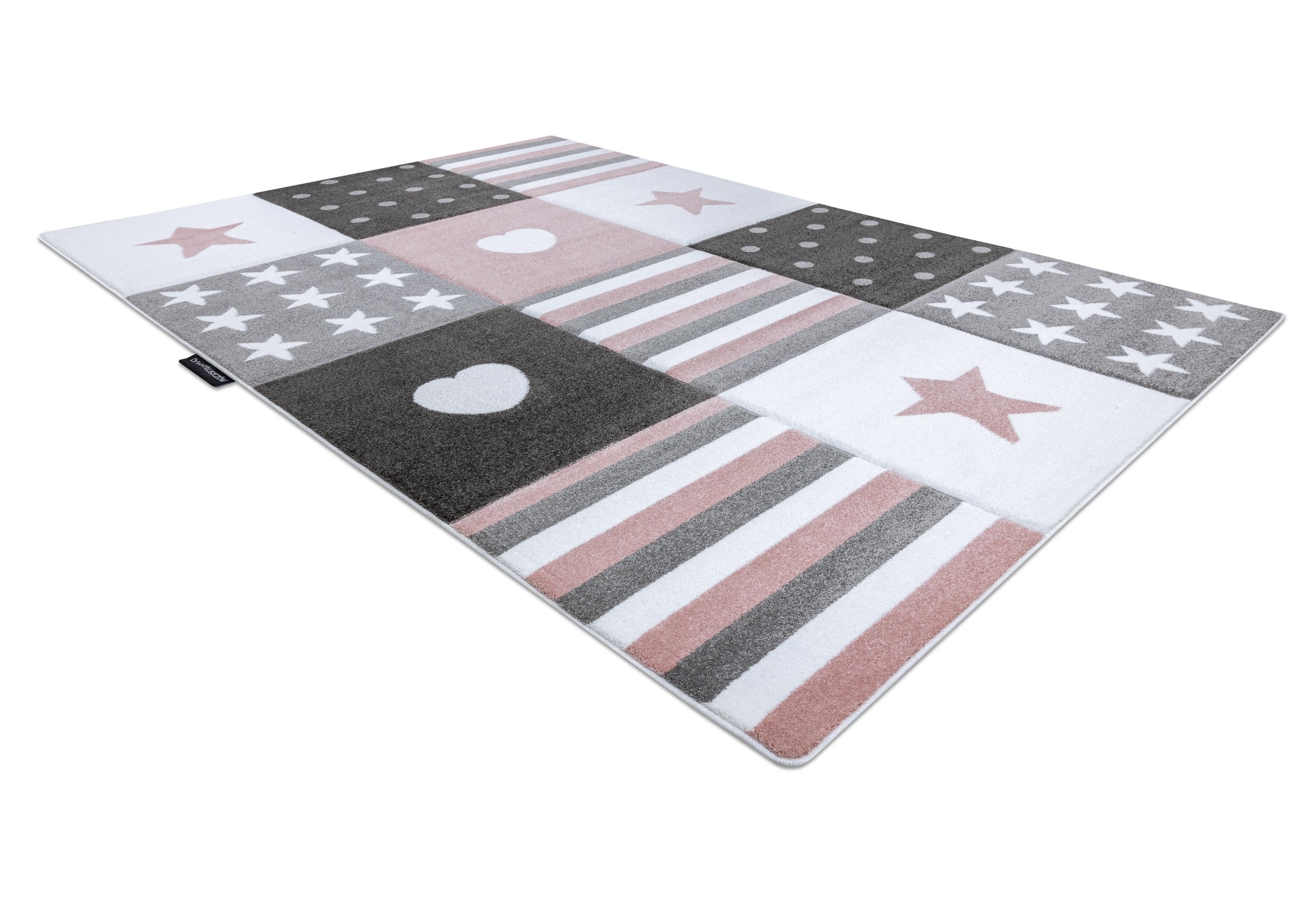 Dywan PETIT TEENY SERCE GWIAZDKI różowy 120x170 cm