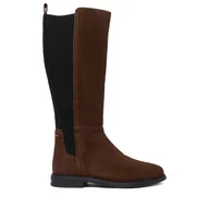 Kozaki damskie - Kozaki Tommy Hilfiger Flag FW0FW08779 Brązowy - miniaturka - grafika 1