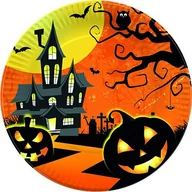 Halloween - Talerzyki na Halloween Nawiedzony Dom - 23 cm - 10 szt. - miniaturka - grafika 1
