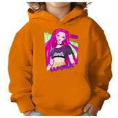 Bluzy dla dziewczynek - BLUZA DZIECIĘCA HUNTRIX MIRA KPOP 134-140 Z KAPTUREM BAWEŁNIANA JAKOŚĆ - miniaturka - grafika 1