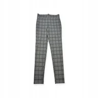 Spodnie damskie - Szare legginsy damskie w kratkę LOFT M - miniaturka - grafika 1