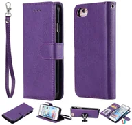 Portfele - Dla iPhone 6s 6 7 8 SE (2020) SE (2022) Etui 2 w 1 Odpinany magnetyczny skórzany portfel Pokrowiec na telefon komórkowy Fioletowy Purple - miniaturka - grafika 1