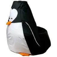Fotele i pufy dla dzieci - Pufa worek GO GIFT Pingwin Czarno-biały 105 x 80 cm - miniaturka - grafika 1