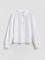 Bluzki dla dziewczynek - Reserved - Bawełniana koszula - biały - miniaturka - grafika 1