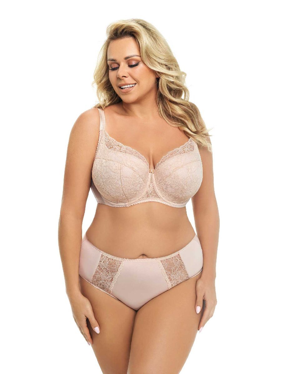 Biustonosz usztywniany Peony, beżowy, Gorsenia