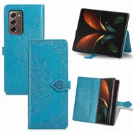 Portfele - Do Samsung Galaxy Z Fold2 Mandala Kwiat Wytłaczany poziomy skórzany futerał z klapką ze wspornikiem / gniazdem na kartę / portfelem / smyczą do Gal... - miniaturka - grafika 1