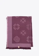 Apaszki i szaliki damskie - Damski szal z bambusem tkany w monogram fioletowa - miniaturka - grafika 1