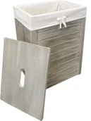 Kosze na bieliznę - Kosz na pranie Kosz na pranie Skrzynia na pranie Drewno Prawdziwe drewno Paulownia Kolor naturalny jasnoszary 40L z pokrywą Uchwyt Pokrywa 37x27 wys. 46 - miniaturka - grafika 1