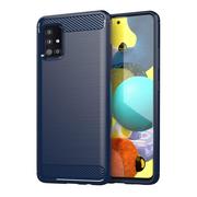 Etui i futerały do telefonów - Samsung Hurtel Carbon Case elastyczne etui pokrowiec Galaxy A51 5G niebieski - Niebieski - miniaturka - grafika 1