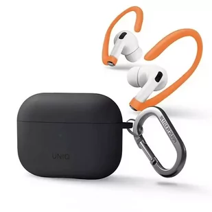 Etui ochronne na słuchawki UNIQ etui Nexo AirPods Pro 2 gen + Ear Hooks Silicone szary/charcoal grey - Akcesoria do słuchawek - miniaturka - grafika 2