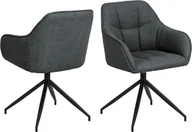 Krzesła - Krzesło do jadalni Brenda z podłokietnikami, obrotowe, szare. - miniaturka - grafika 1