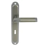 Klamki - Domino Klamka do drzwi wewnętrznych z długim szyldem pod klucz Jaro Eco 72 Chrom/Nikiel - miniaturka - grafika 1