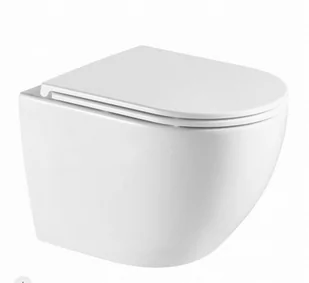 Omnires OTTAWA COMFORT Bezkołnierzowa miska toaletowa wisząca z deską wolnoopadającą 54 x 37 cm Biała  OTTAWACMWBP - Miski WC - miniaturka - grafika 1