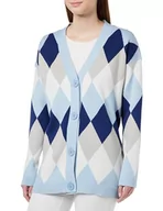 Swetry damskie - Jalene Damski sweter z dzianiny z guzikami 25825337-JA03, jasnoniebieski, wielokolorowy, XL/XXL, Jasnoniebieski, wielokolorowy, XL-XXL - miniaturka - grafika 1