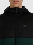 Bluzy męskie - 4F Polar z kapturem regular męski - zielony L - miniaturka - grafika 1