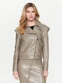 Kurtki damskie - Patrizia Pepe Kurtka z imitacji skóry 8O0050/E005-G545 Beżowy Regular Fit - miniaturka - grafika 1