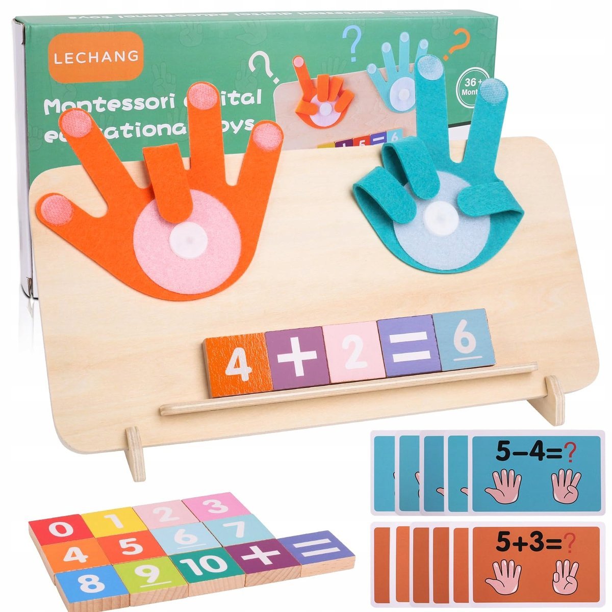 FIZDOQG Drewniane Zabawki Edukacyjne Montessori Nauka Liczenia Dla Dzieci