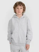 Bluzy dla chłopców - 4F Bluza dresowa rozpinana z kapturem chłopięca - szara 122 (6-7 lat) - miniaturka - grafika 1