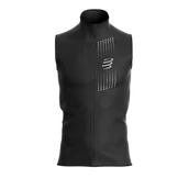 Bluzy sportowe męskie - COMPRESSPORT kamizelka biegowa męska HURRICANE WINDPROOF VEST czarna - miniaturka - grafika 1