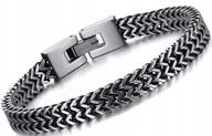 Bransolety męskie - BRANSOLETKA SREBRNA MĘSKA STAL SZLACHETNA CHIRURGICZNA ORYGINALNA MODNA - miniaturka - grafika 1