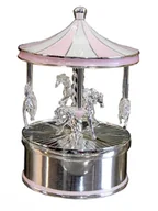 Karuzele dla niemowląt - KARUZELA Z POZYTYWKĄ I KONIKAMI, PREZENT NA ROCZEK GRAWERUNEK - miniaturka - grafika 1