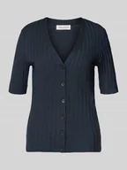 Swetry damskie - Kardigan o kroju slim fit z mieszanki modalu i bawełny - miniaturka - grafika 1
