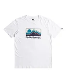 Koszulki męskie - Quiksilver Koszulka z krótkim rękawem męska QS Gradient Mountains SS XS biała - miniaturka - grafika 1