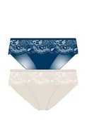 Majtki damskie - 2-pack figi damskie Essentials GD489, Kolor granatowo-beżowy, Rozmiar S, Cotonella - Intymna - miniaturka - grafika 1