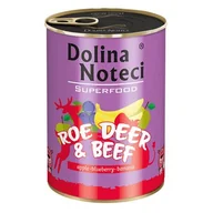 Mokra karma dla psów - Dolina Noteci Premium Superfood Pies Sarna i wołowina puszka 400g - miniaturka - grafika 1