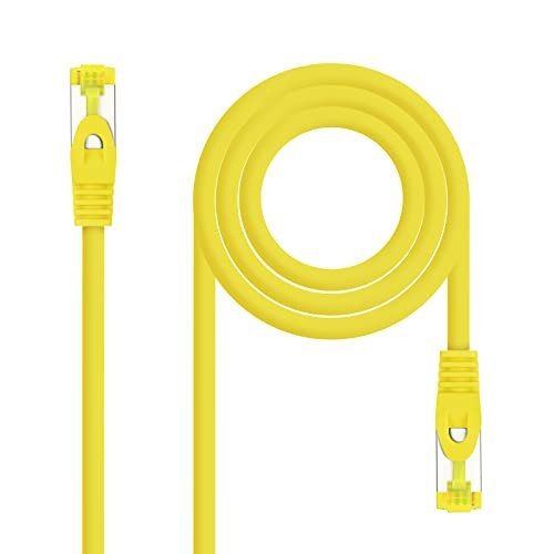 Kabel sieciowy LSZH Cat.6A SFTP AWG26, żółty, długość 30 cm, idealny do instalacji sieciowych wymagających dużej prędkości i ochrony przed zakłóceniami.