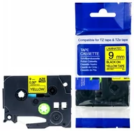Taśmy do drukarek barwiące - Taśma zamiennik do Brother 9mm/8m żółta specjalna czarny nadruk  TZES621 - miniaturka - grafika 1