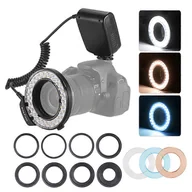 Akcesoria do lamp błyskowych - HD-130 Makro LED Pierścień Lampa błyskowa Wyświetlacz LCD 3000-15000K GN15 Sterowanie mocą z 3 dyfuzorami lampy błyskowej 8 pierścieni adaptera do ... - miniaturka - grafika 1