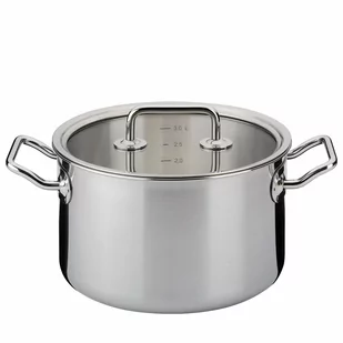 Garnek z pokrywą, 3,7 l, śred. 20 x 12 cm, stal nierdzewna 18/0/szkło SP-0480840620 - Garnki - miniaturka - grafika 1
