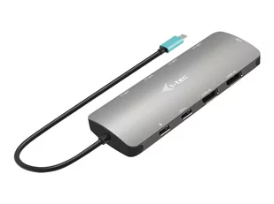 I-TEC USB-C Metal Nano Dock 2x HDMI 1x GLAN 2x USB 3.2 2x USB 2.0 1x USB-C 3.2 Gen.1 Data 1x USB-C 100W PD - Stacje dokujące i replikatory portów - miniaturka - grafika 1