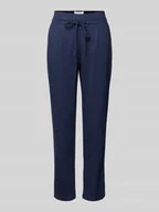 Spodnie damskie - Spodnie materiałowe o kroju regular fit z mieszanki wiskozy - miniaturka - grafika 1