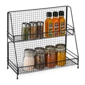 Półki do kuchni - Półka Półeczka Na Przyprawy do kuchni metalowa czarna Loft - miniaturka - grafika 1