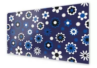 Dekoracje domu - Panel kuchenny HOMEPRINT Kwiatki na granatowym tle 120x60 cm - miniaturka - grafika 1