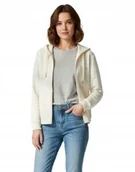 Bluzy damskie - GUESS KREMOWA BLUZA DAMSKA Z KAPTUREM I KIESZENIAMI DŁUGI RĘKAW S 2CA - miniaturka - grafika 1