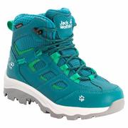 Buty dla dziewczynek - Buty turystyczne dziecięce Jack Wolfskin VOJO TEXAPORE MID K green / dark green - 29 - miniaturka - grafika 1