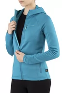 Kurtki i kamizelki sportowe damskie - Bluza damska techniczna z Polartec Power Stretch Viking Jukon Lady Hoodie z kapturem 70 turkusowy - miniaturka - grafika 1