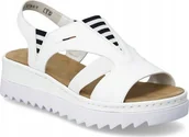 Sandały damskie - Rieker Rieker Sandals V44Y5-80 białe 40 - miniaturka - grafika 1