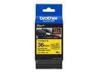 Taśmy do drukarek barwiące - BROTHER TZEFX661 Taśma Brother 36mm BLACK ON YELLOW FLEXIBLE ID - miniaturka - grafika 1