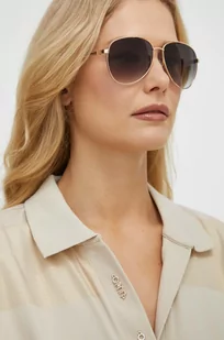 Guess okulary przeciwsłoneczne damskie kolor złoty - Okulary przeciwsłoneczne - miniaturka - grafika 1