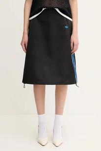 adidas Originals spódnica x Wales Bonner W Satin kolor czarny midi prosta JW6244 - Spódnice - miniaturka - grafika 1