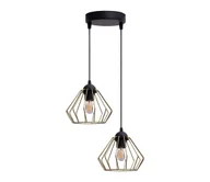 Lampy sufitowe - Żyrandol na lince CEED GOLD 2xE27/60W/230V śr. 28 cm czarny/złoty - miniaturka - grafika 1