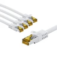 Kable miedziane - goobay 66081 CAT7 kabel sieciowy w zestawie 5 szt. / kabel krosowy ekranowany S/FTP/CU Ethernet kabel, PiMF, LSZH/Cat 7 kabel z 10 Gbits/biały / 5 x 2 m - miniaturka - grafika 1