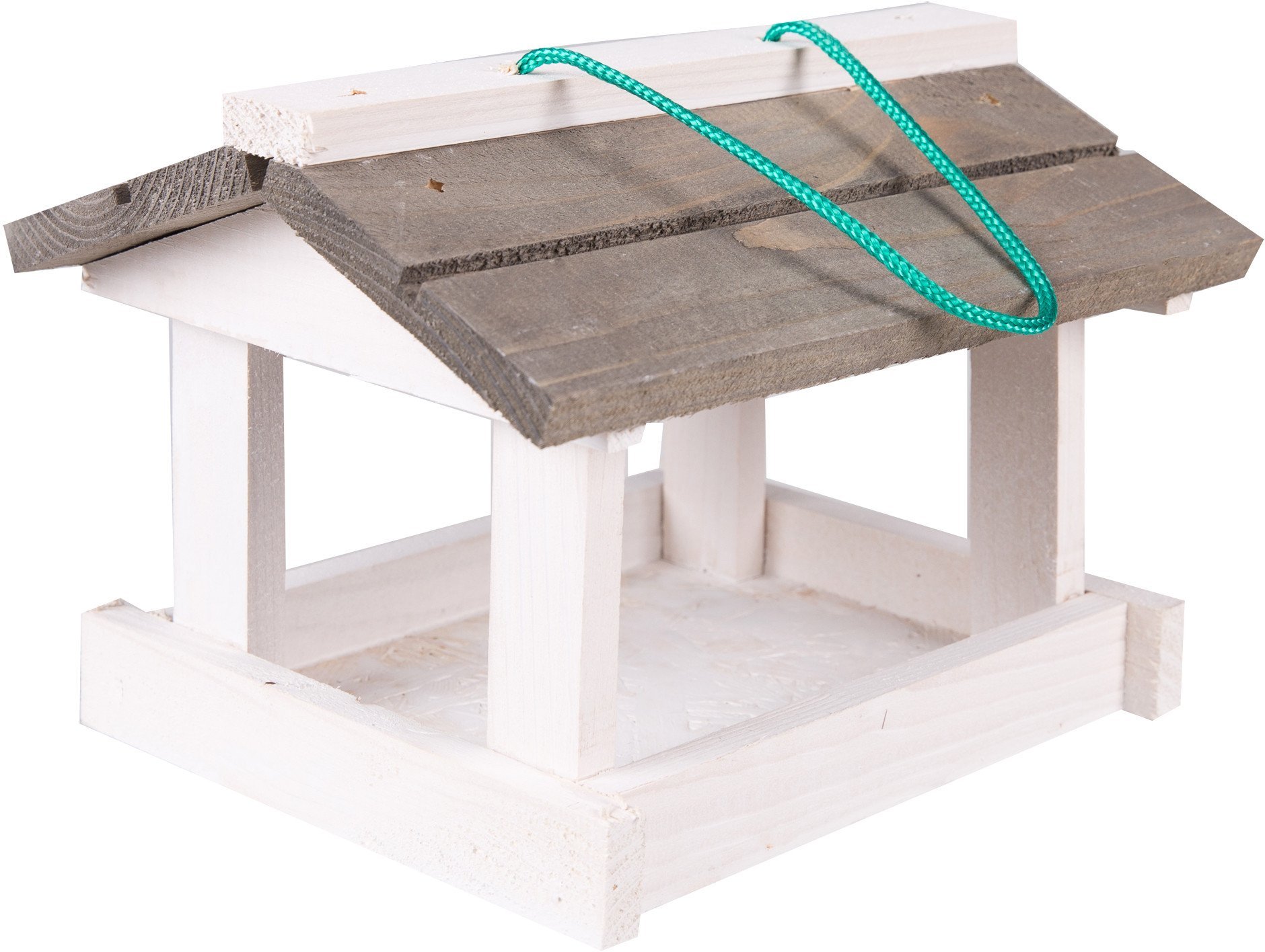 Karmnik dla ptaków budka domek drewniany na ziarno wiszący producent karma